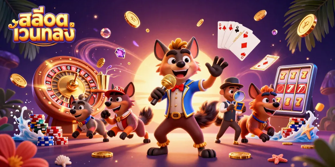 Experience the excitement at สล็อตเว็บตรง with hyenas in a lively casino club, featuring dynamic characters and vibrant games.