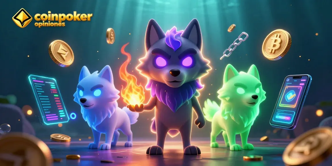 Scopri le coinpoker opinioni con un leader di branco di lupi in un'illustrazione 3D.