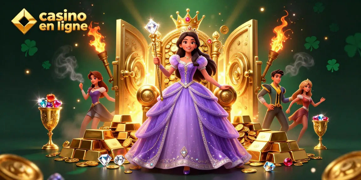 Vivez une action palpitante au casino en ligne avec une illustration 3D époustouflante d'une scène royale.