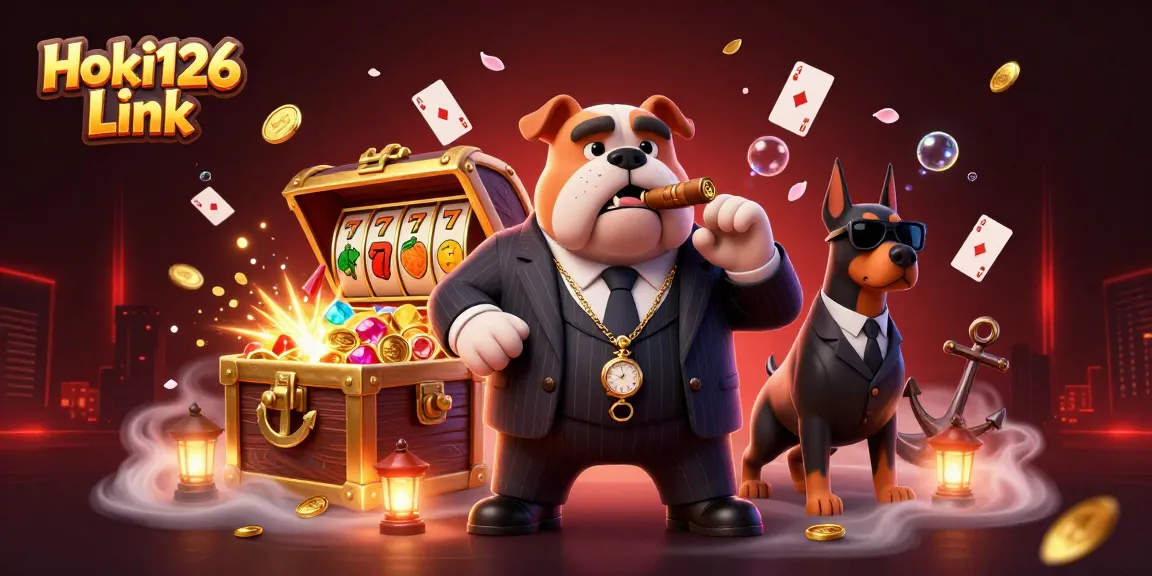 Menangkan permainan slot dengan Hoki126 Link berlatar ilustrasi kasino yang menakjubkan.