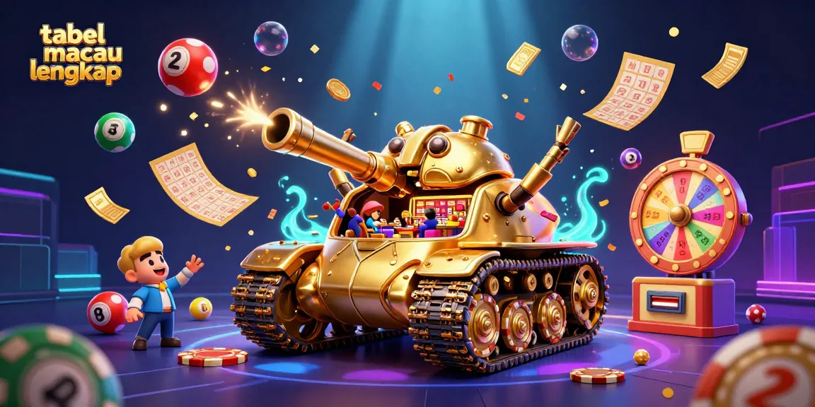 Engage with the thrilling tabel macau lengkap scene of a golden beetle tank casino amidst dynamic lottery elements.