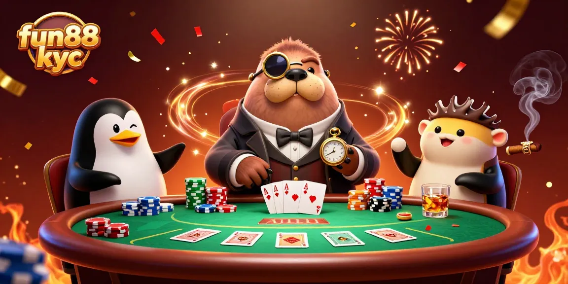 Hành động cá cược hấp dẫn của người chơi tại Fun88 KYC trong khung cảnh casino mới lạ.