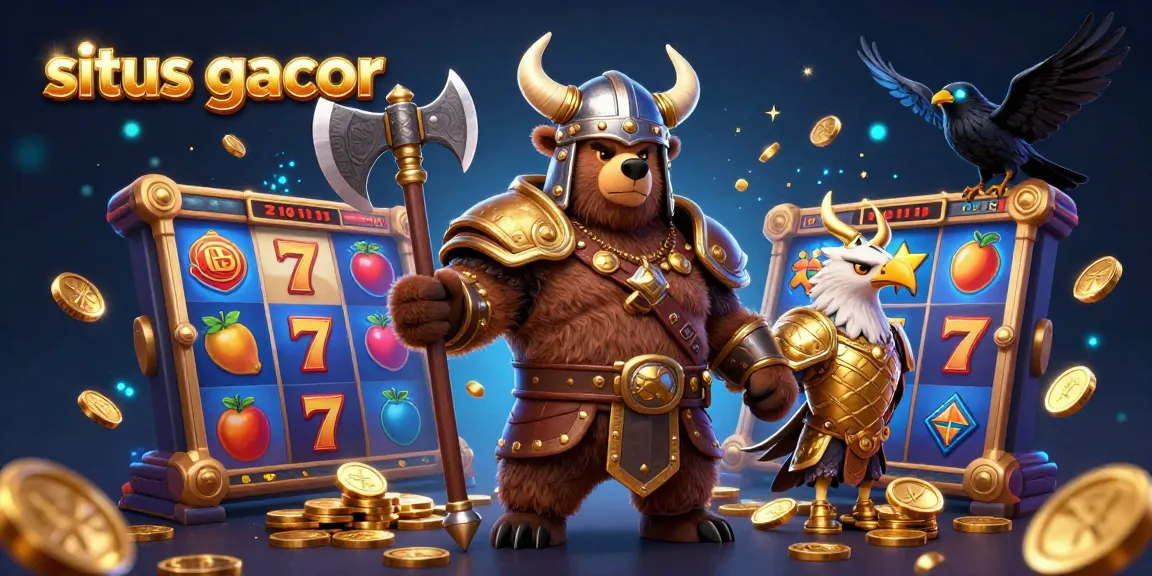 Sit back and enjoy the vibrant excitement of situs gacor, with action-packed gaming, colorful slot reels, and golden characters.
