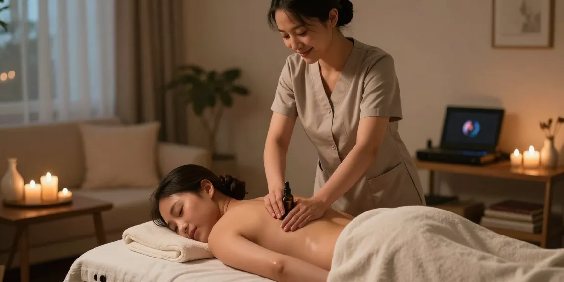 김포출장마사지 서비스 중인 전문 마사지사의 편안한 마사지 장면