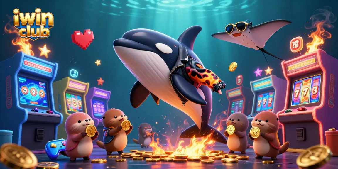 Engage in the iwin club's thrilling underwater casino experience with orca, stingray, and playful otters.