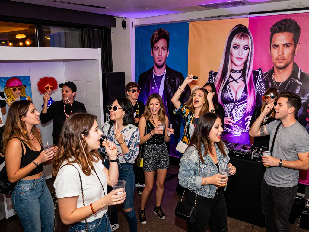 Guests enjoying a vibrant event showcasing celebrities that look alike