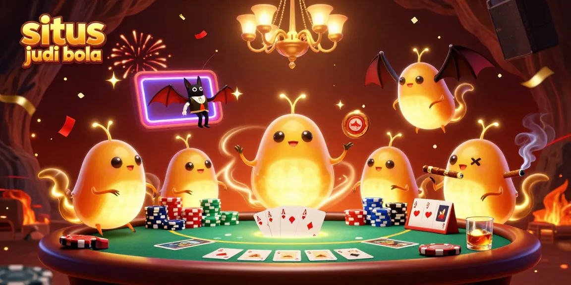 Engage in situs judi bola betting action with vibrant glowworms lighting the casino tables.