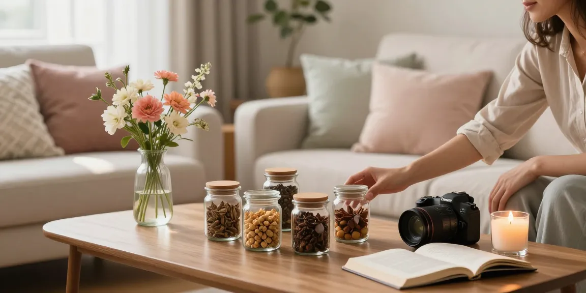 Best potpourri for home arranged beautifully in a cozy living room setting.