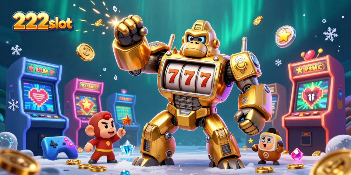 Mainkan 222slot dengan mesin slot penuh warna dan karakter menarik dalam ilustrasi 3D.