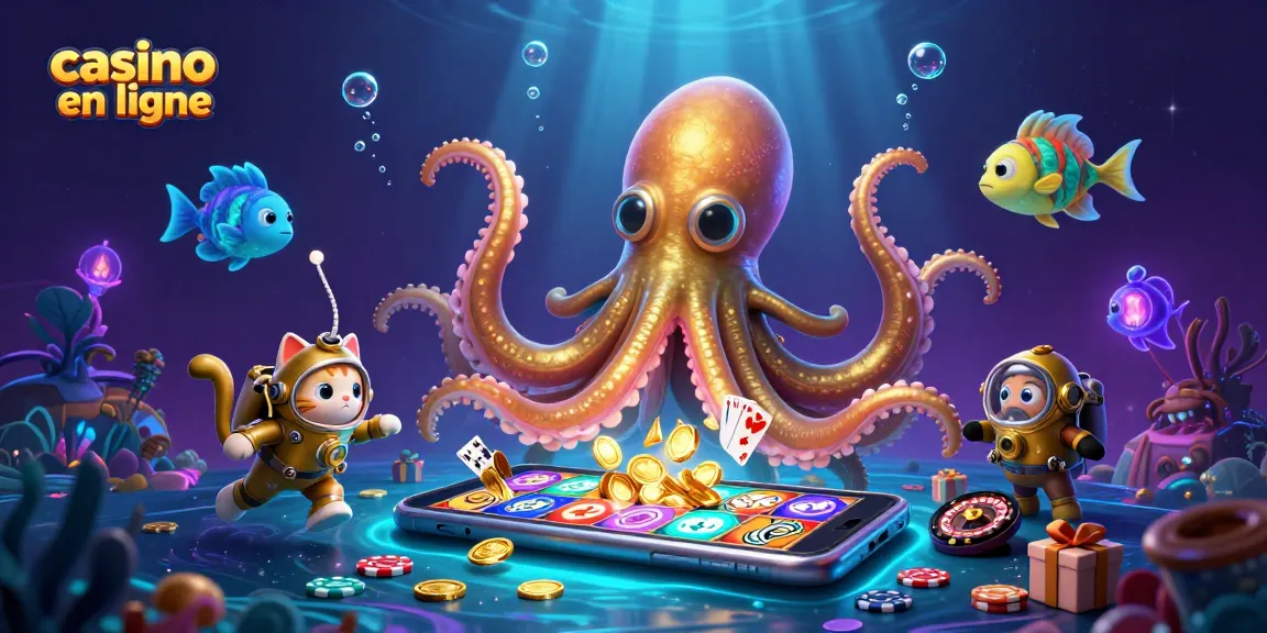 Participez à l'excitation des casinos en ligne avec un kraken, un chat plongeur et des machines à sous.