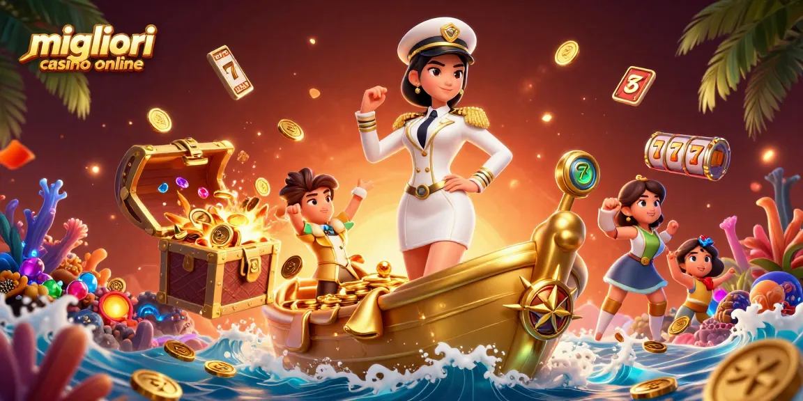 Scopri le caratteristiche dei migliori casino online attraverso un'elegante scena 3D piena di elementi di gioco vibranti.