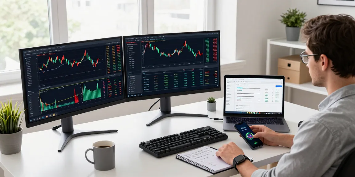 Funexchange cryptocurrency trading setup with digital wallet app and price charts.