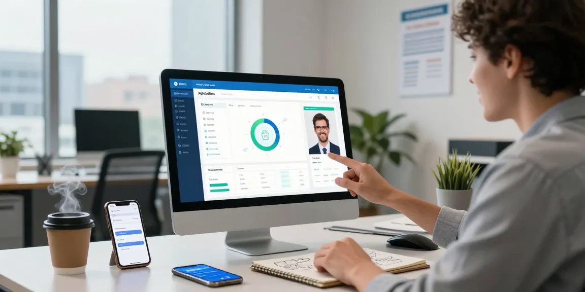 Interactive age verification system dashboard showcasing compliance technology in a modern office.
