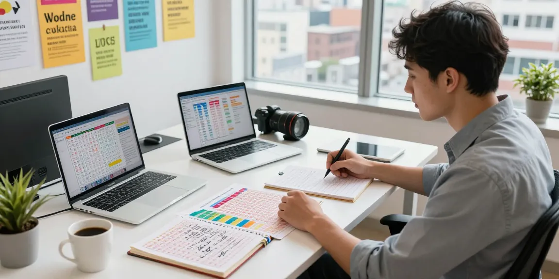 Analisa nomor rejeki dengan alat statistik di kantor modern.