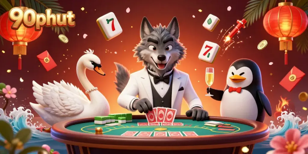 Experience thrilling gambling action with 90phut featuring dynamic game elements and stylish characters.