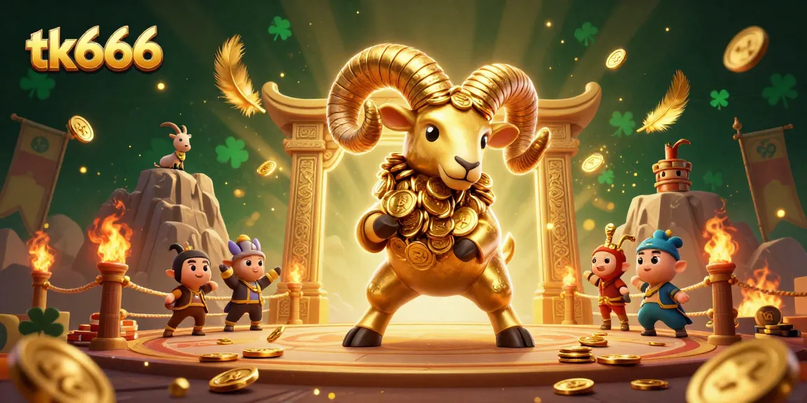 Engage in thrilling gameplay with tk666 at a vibrant online casino featuring rich gold elements.