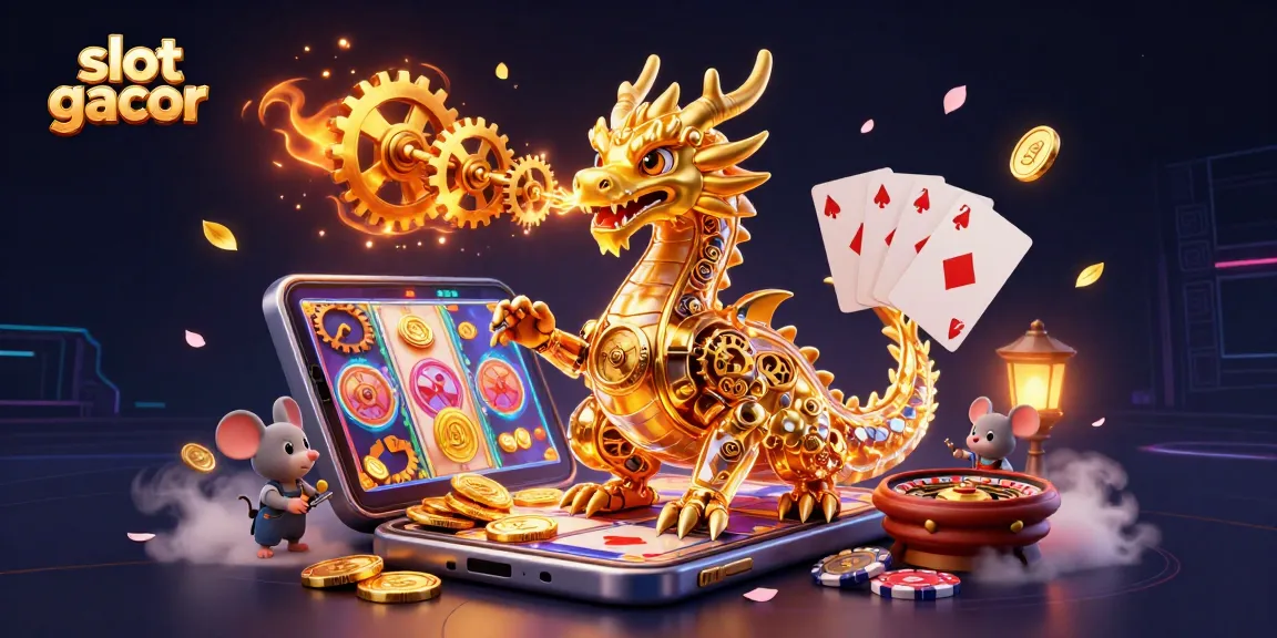 Engage with slot gacor's thrilling gameplay as golden coins explode from a smartphone showing vibrant slot reels.