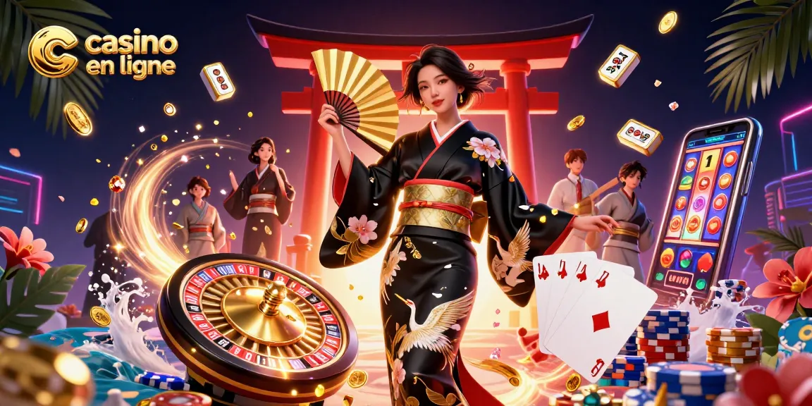 Vivez l'excitation du casino en ligne avec un thème asiatique époustouflant, mettant en valeur des détails riches et des éléments vibrants.