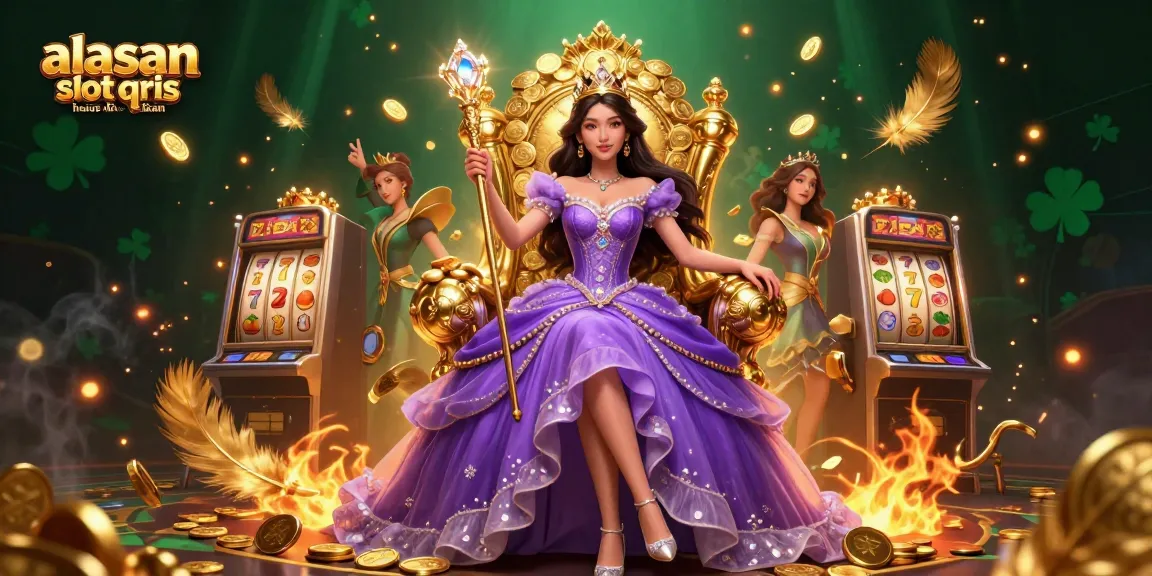 Illustration of a beautiful Asian woman with a tiara in a royal gown, symbolizing why alasan slot qris harus dihentikan
