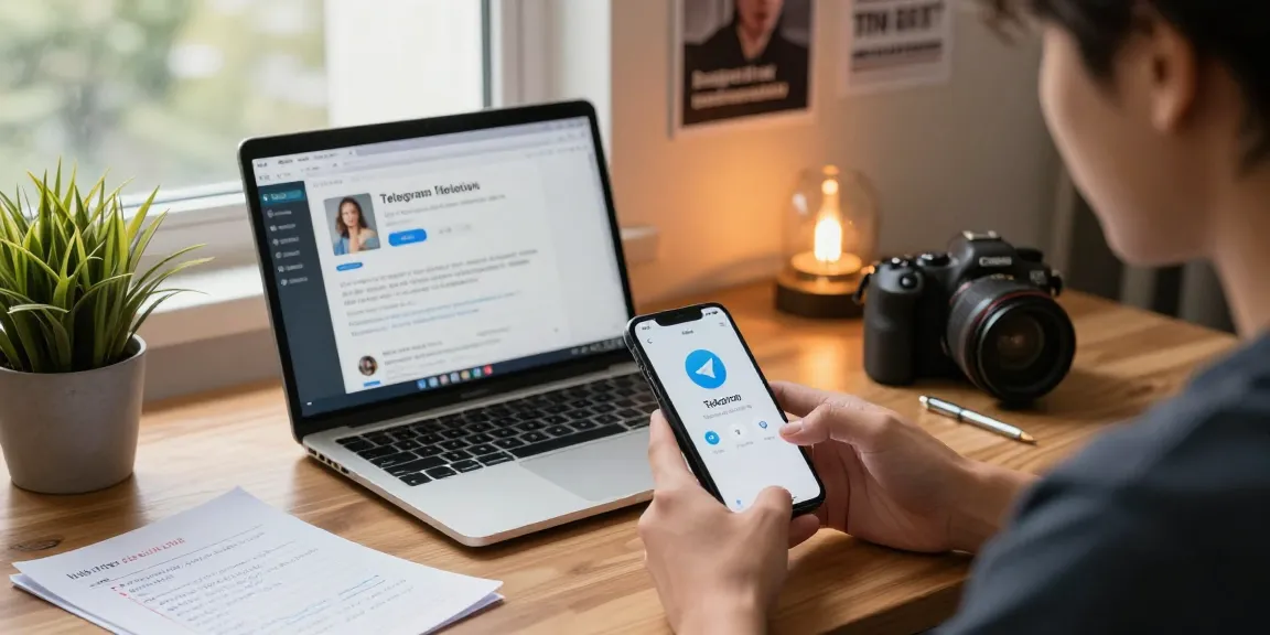 Setting up Telegram China step by step on a modern workspace with guides and tools.
