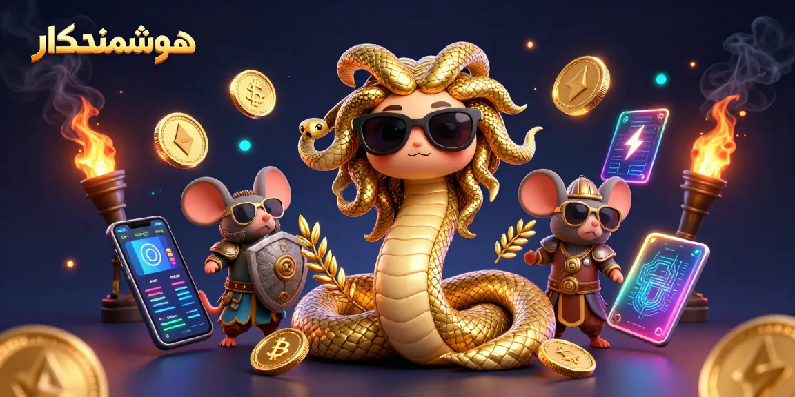 Experience هوشمندکار with thrilling winning strategies in a vibrant casino-themed digital illustration.