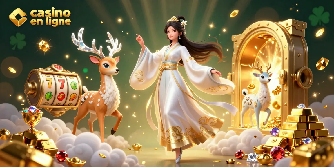 Play exciting games at casino en ligne, highlighted by a stunning 3D scene filled with vivid elements.