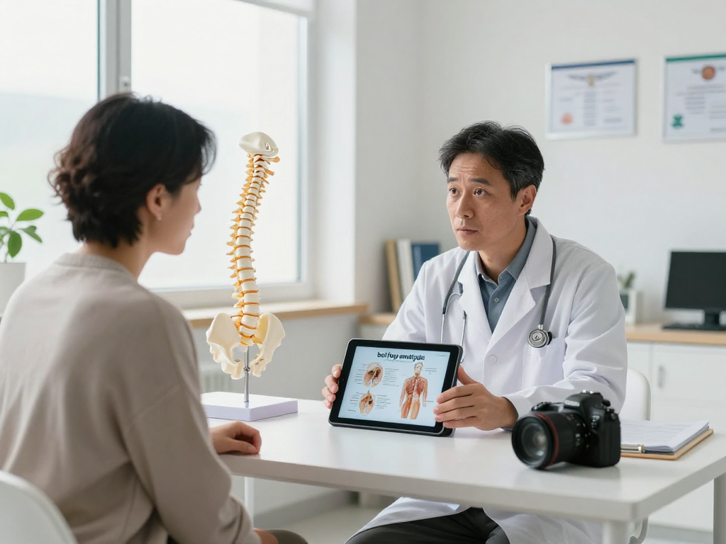 Discussion about bel fıtığı ameliyatı in a modern clinic emphasizing patient care and treatment.