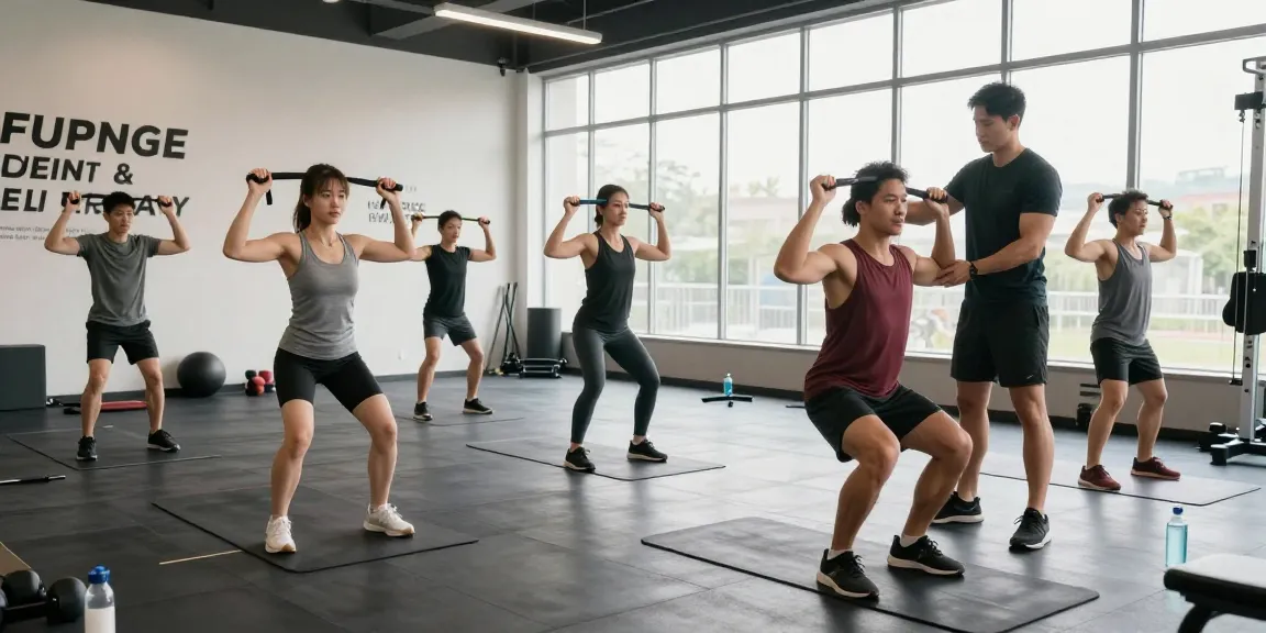 Driada Shop fitness products showcased in an active gym environment with trainers and athletes.