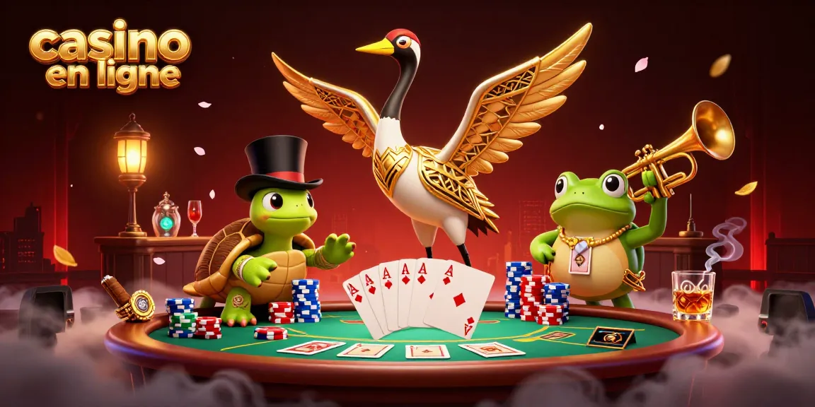 Découvrez l'excitation du casino en ligne avec des personnages 3D vibrants et des éléments de jeu dans une ambiance de speakeasy.