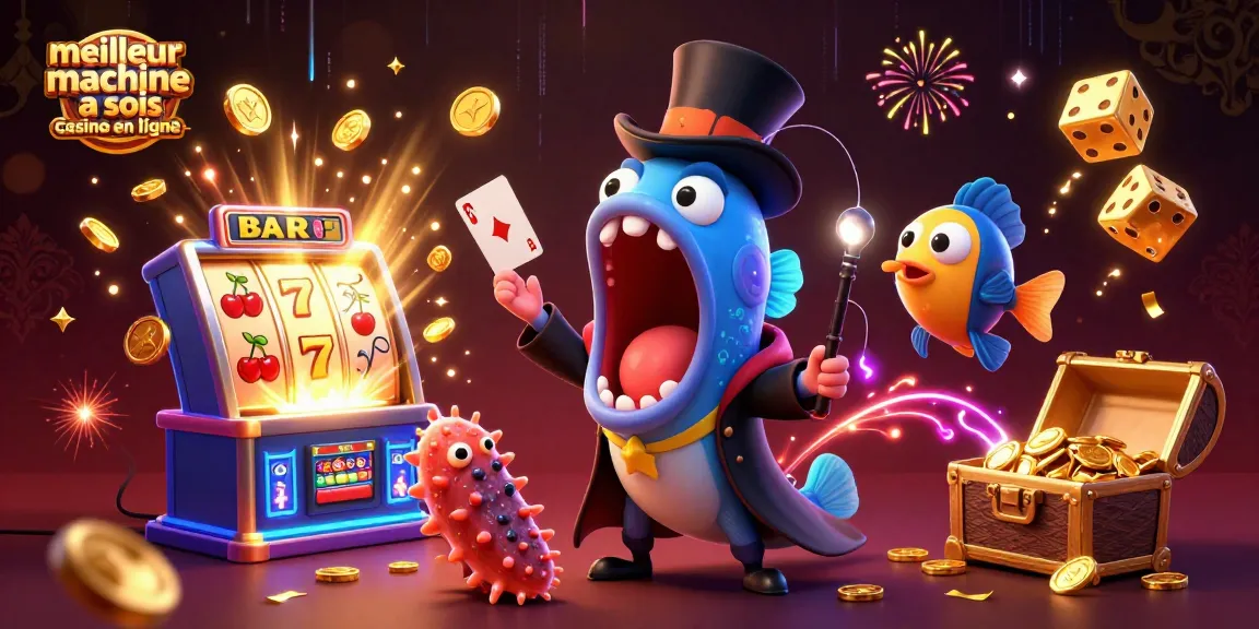 Jouez à la meilleure machine à sous casino en ligne avec des illustrations vibrantes de l'univers des jeux.