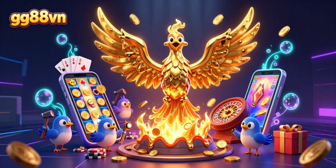 Spin vibrant slot games and win at gg88vn with dazzling casino elements and a golden phoenix!