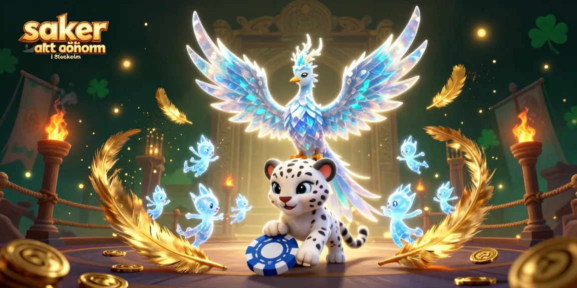 Engage in exciting saker att göra i Stockholm with a 3D cartoon ice phoenix, snow leopard, and glowing ice sprites.